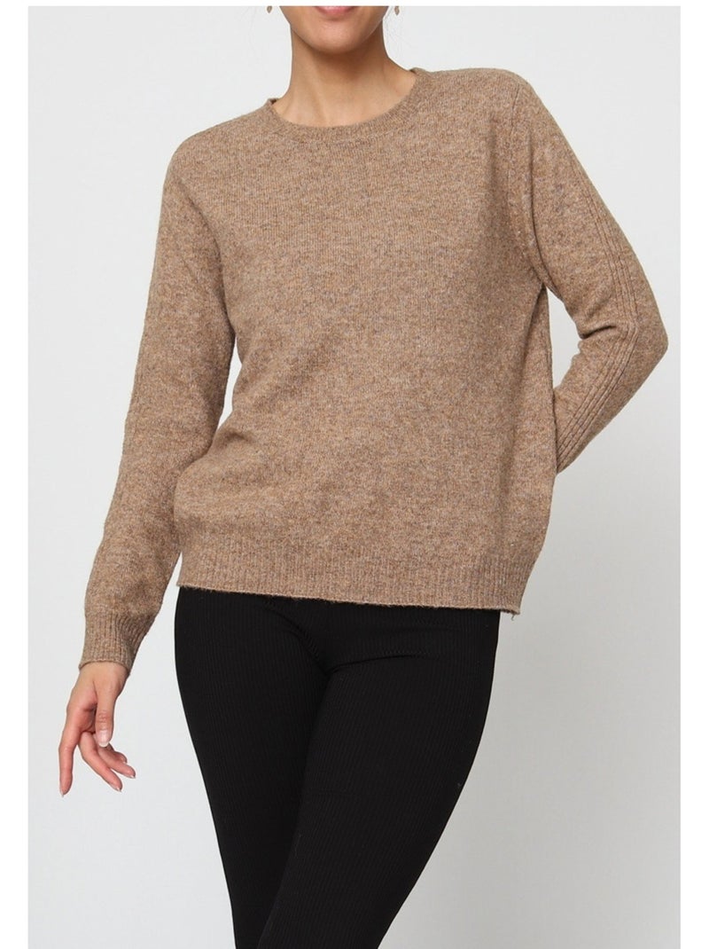 Maglia con scollo rotondo Kebello Marrone - Kiabi