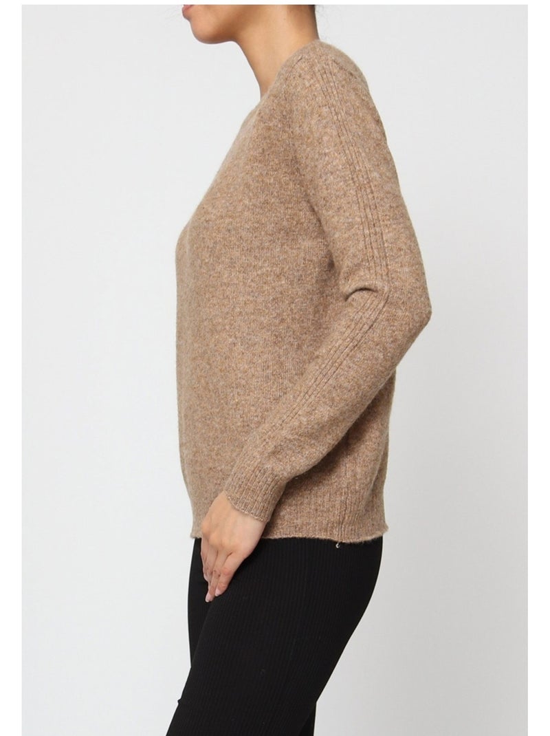 Maglia con scollo rotondo Kebello Marrone - Kiabi