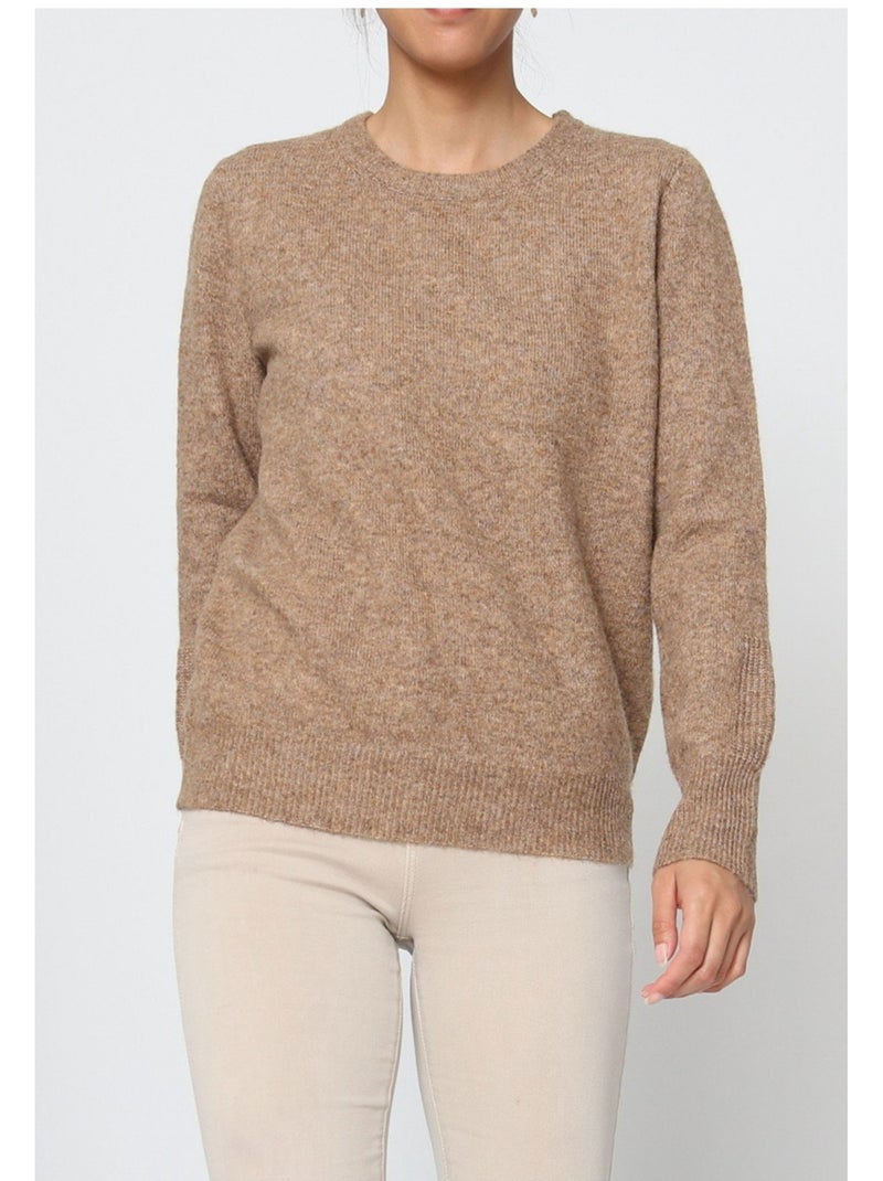 Maglia con scollo rotondo Kebello Marrone - Kiabi