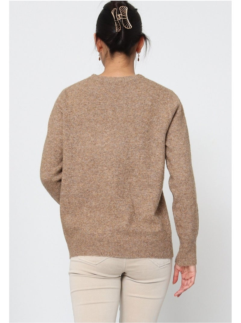 Maglia con scollo rotondo Kebello Marrone - Kiabi