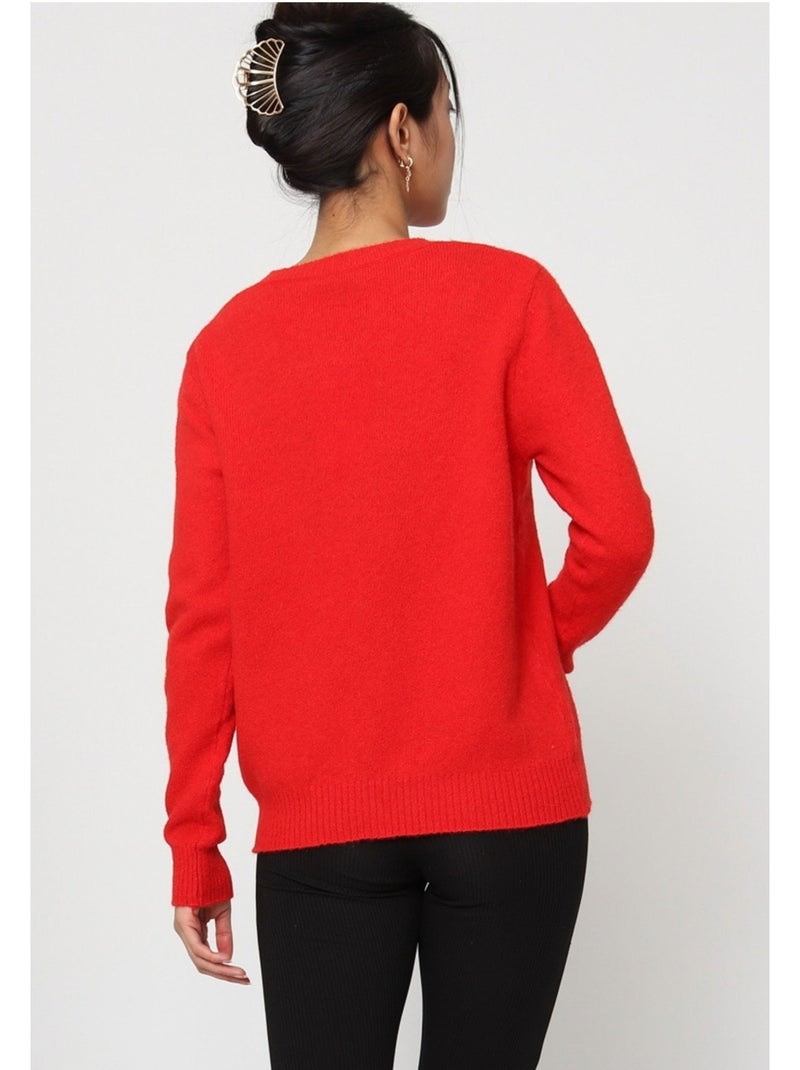 Maglia con scollo rotondo Kebello Rosso - Kiabi