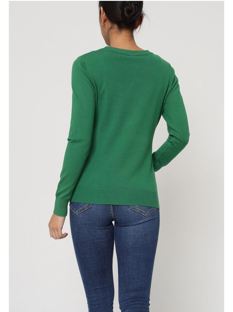 Maglia con scollo rotondo Kebello Verde - Kiabi