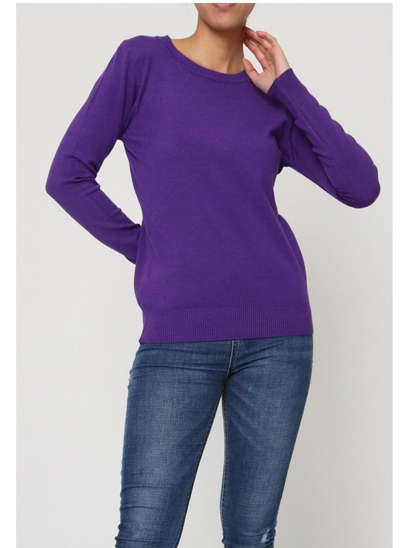 Maglia con scollo rotondo Kebello Viola - Kiabi