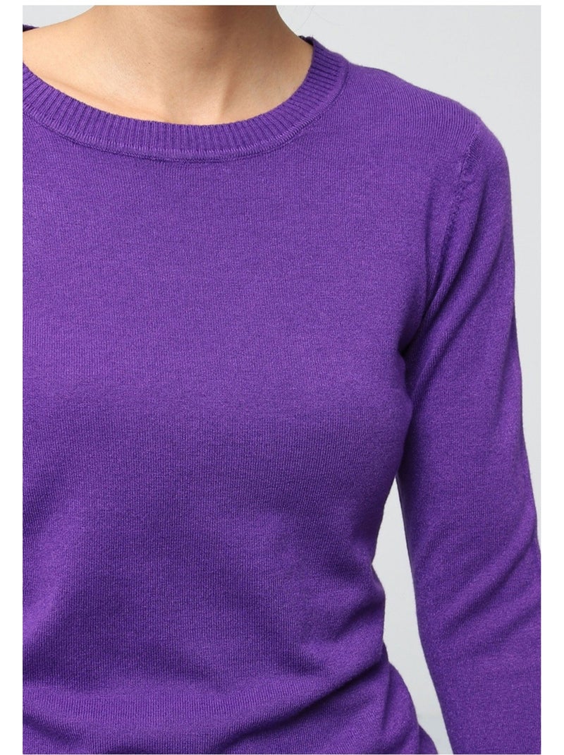 Maglia con scollo rotondo Kebello Viola - Kiabi