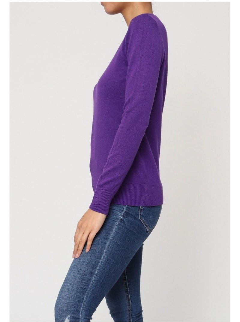 Maglia con scollo rotondo Kebello Viola - Kiabi