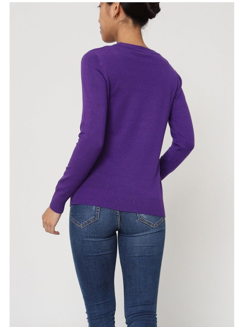 Maglia con scollo rotondo Kebello Viola - Kiabi