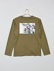 maglietta verde manica lunga bambina