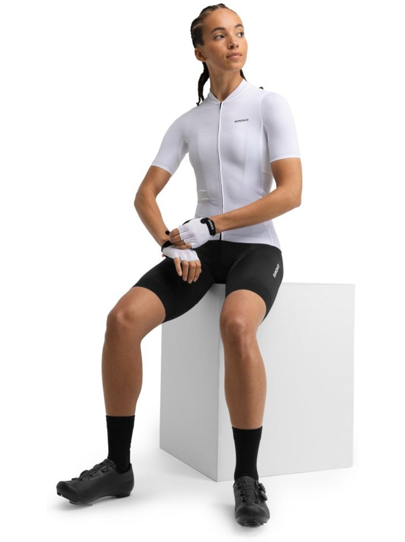 Maglia da ciclismo a maniche corte in tessuti riciclati da donna ciclismo donna Bianco - Kiabi
