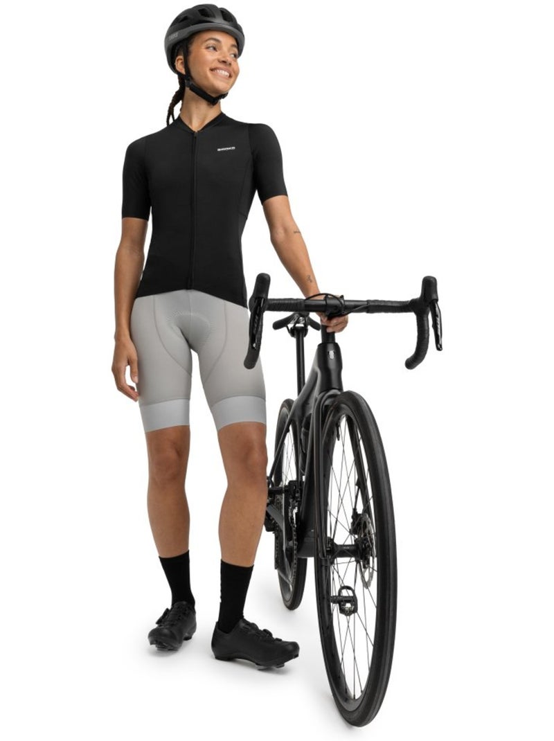 Maglia da ciclismo a maniche corte in tessuti riciclati da donna ciclismo donna Nero - Kiabi