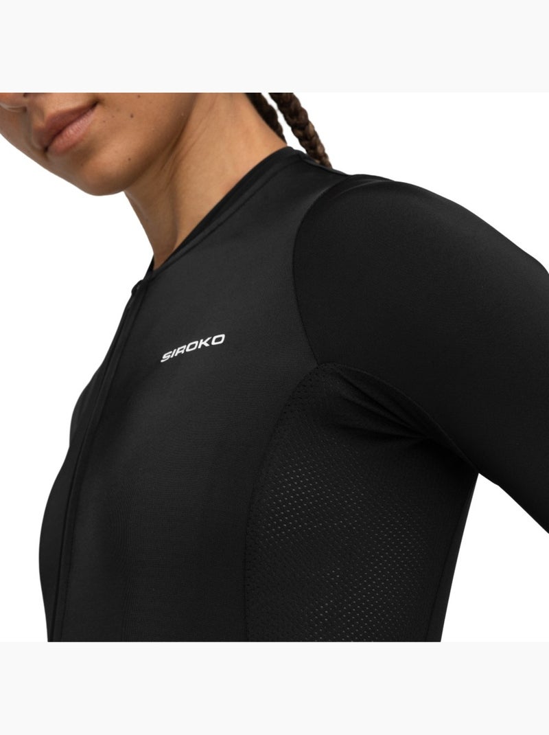 Maglia da ciclismo a maniche corte in tessuti riciclati da donna ciclismo donna Nero - Kiabi