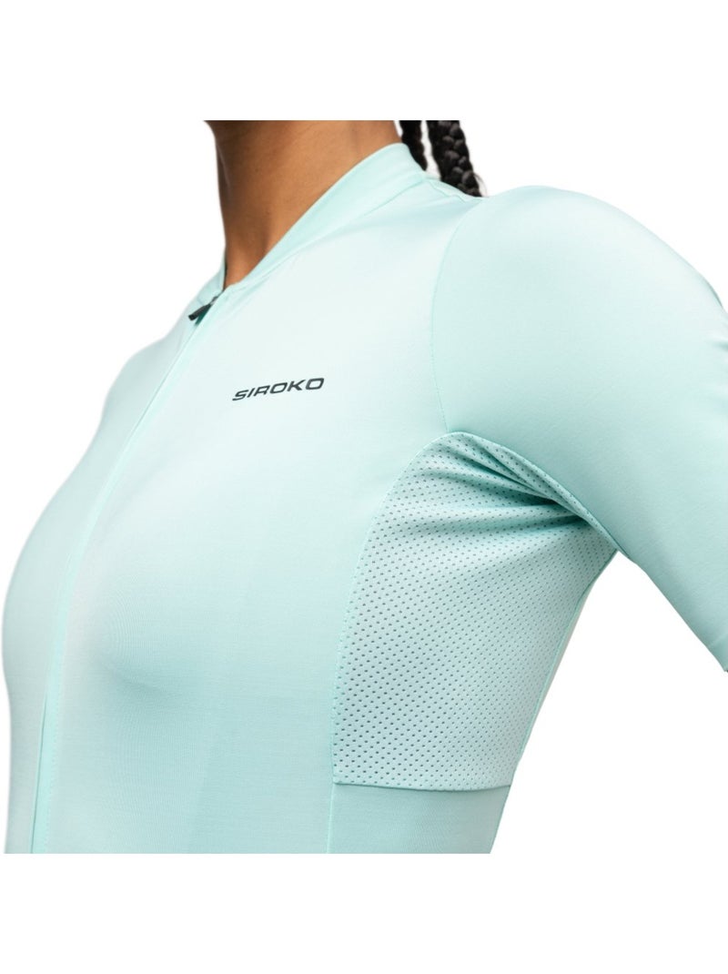 Maglia da ciclismo a maniche corte in tessuti riciclati da donna ciclismo donna Turchese - Kiabi