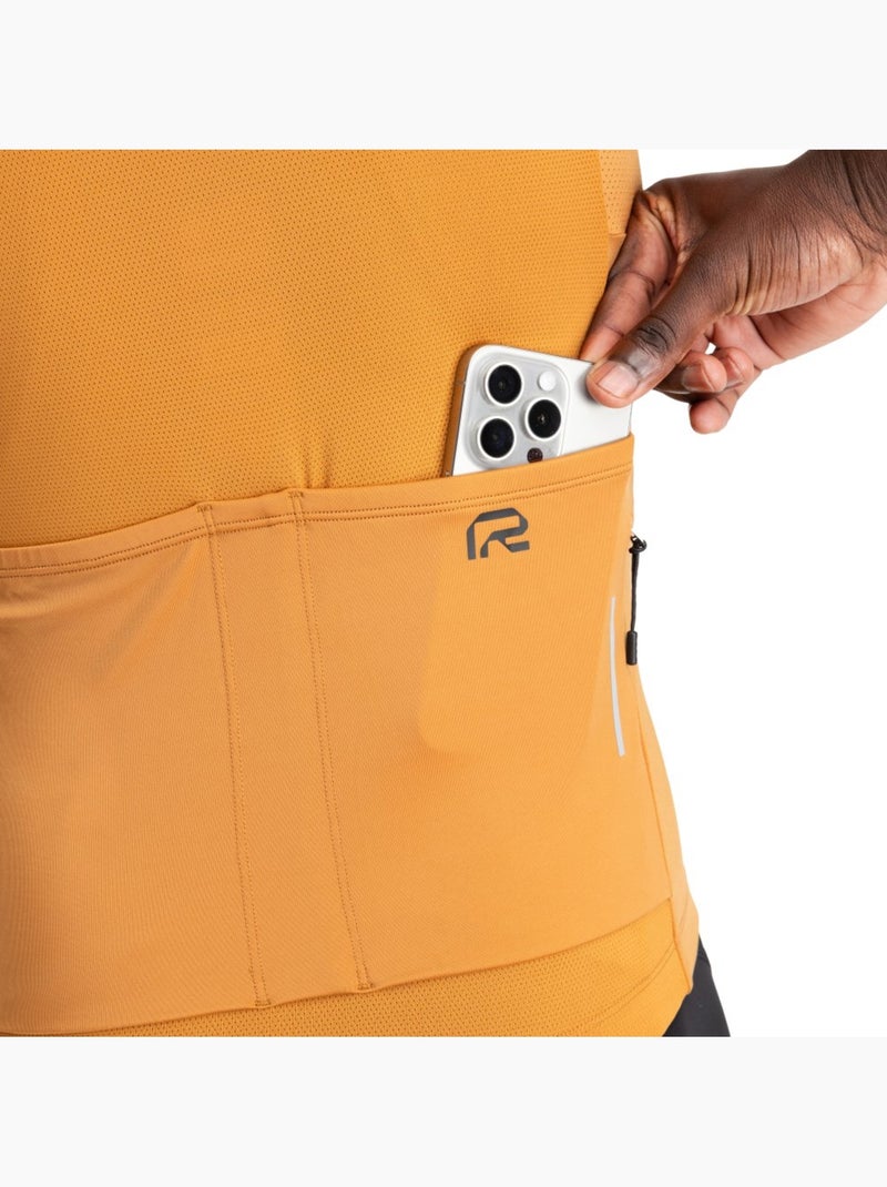 Maglia da ciclismo a maniche corte in tessuti riciclati da uomo ciclismo uomo m6 Arancione - Kiabi