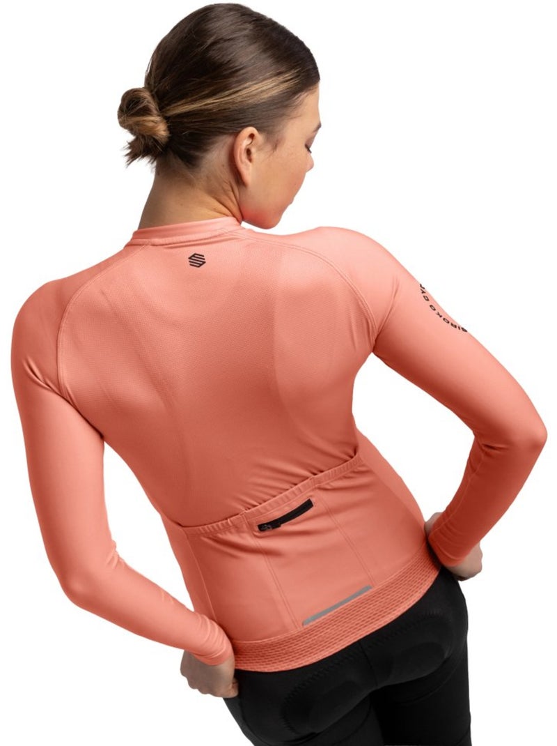Maglia da ciclismo a maniche lunghe donna ciclismo donna m2 ardenas Beige argilla - Kiabi