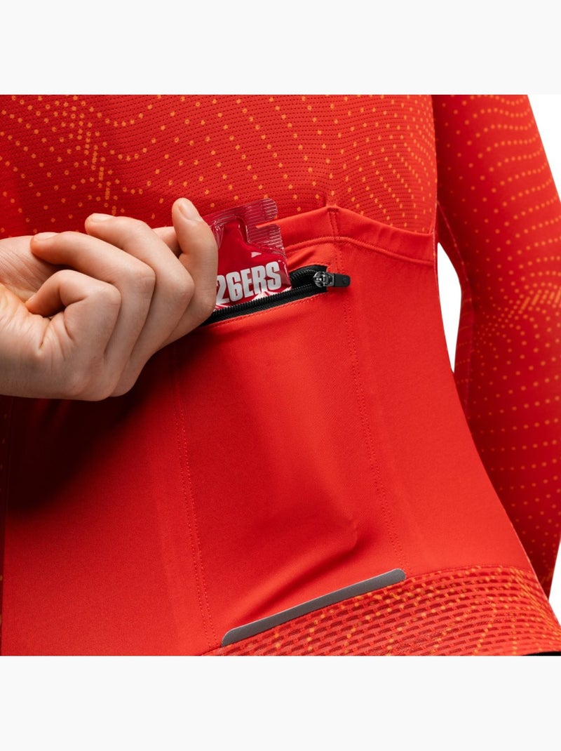 Maglia da ciclismo a maniche lunghe donna ciclismo donna m2-w glandon Rosso - Kiabi