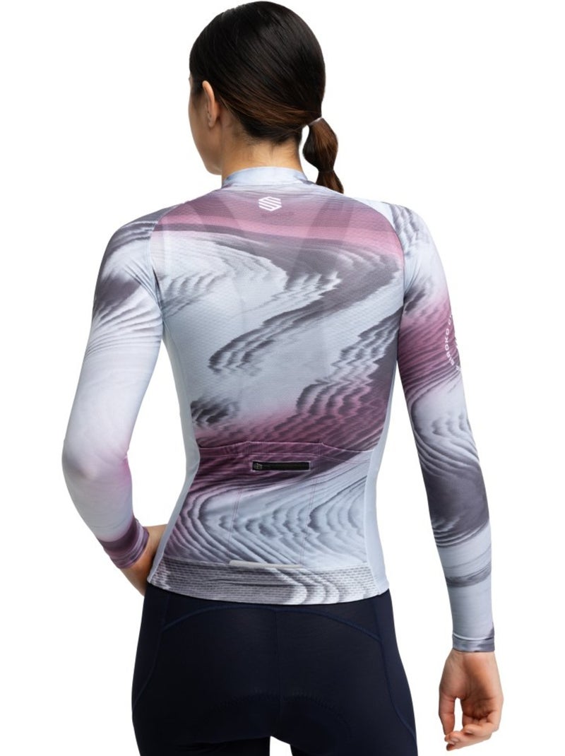 Maglia da ciclismo a maniche lunghe donna ciclismo donna m2-w sancy Bianco Grigio - Kiabi