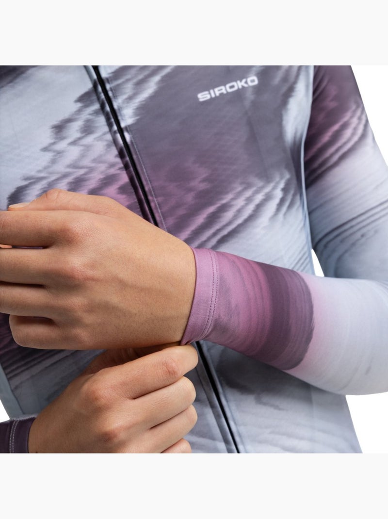 Maglia da ciclismo a maniche lunghe donna ciclismo donna m2-w sancy Bianco Grigio - Kiabi