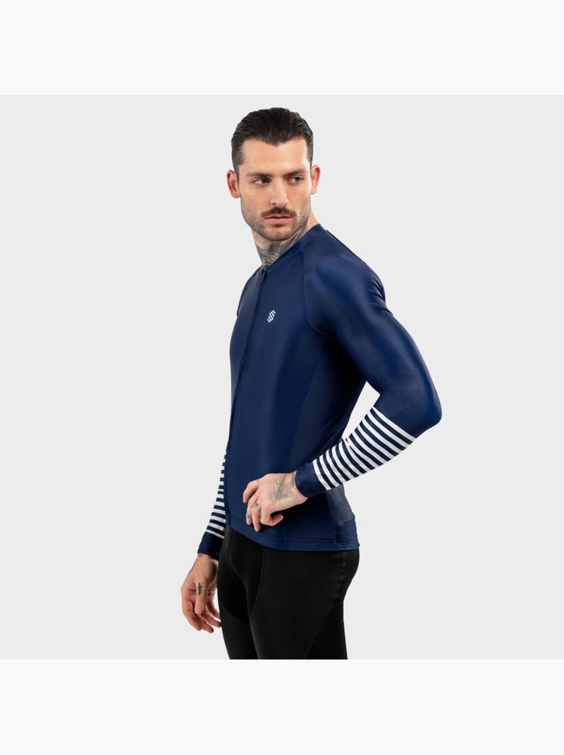 Maglia da ciclismo a maniche lunghe uomo ciclismo uomo m2 alpine Blu marino - Kiabi