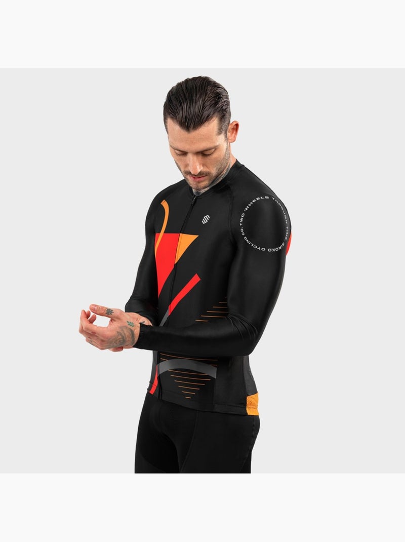 Maglia da ciclismo a maniche lunghe uomo ciclismo uomo m2 arizona Nero - Kiabi