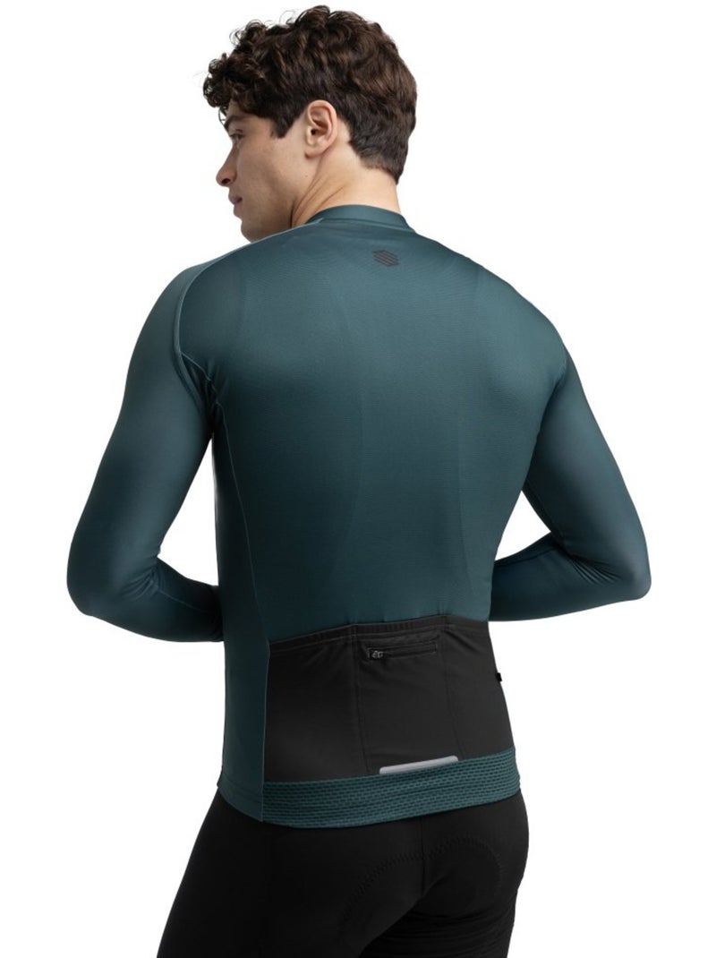 Maglia da ciclismo a maniche lunghe uomo ciclismo uomo m2 gravel Verde scuro - Kiabi