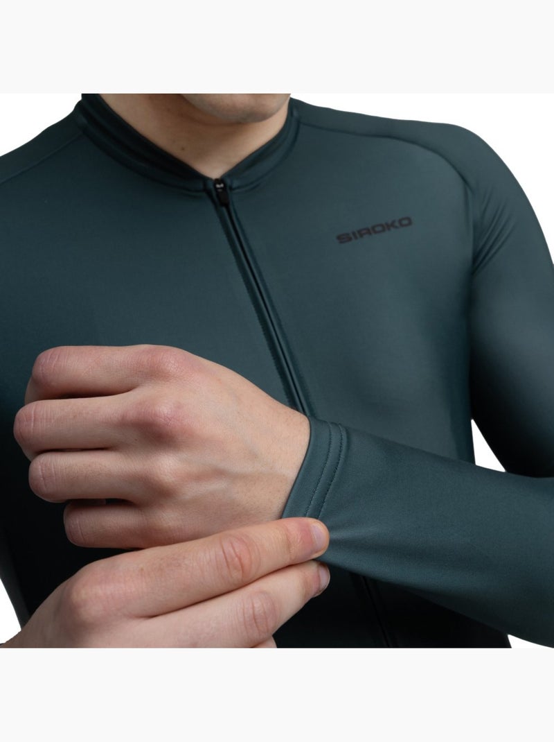 Maglia da ciclismo a maniche lunghe uomo ciclismo uomo m2 gravel Verde scuro - Kiabi