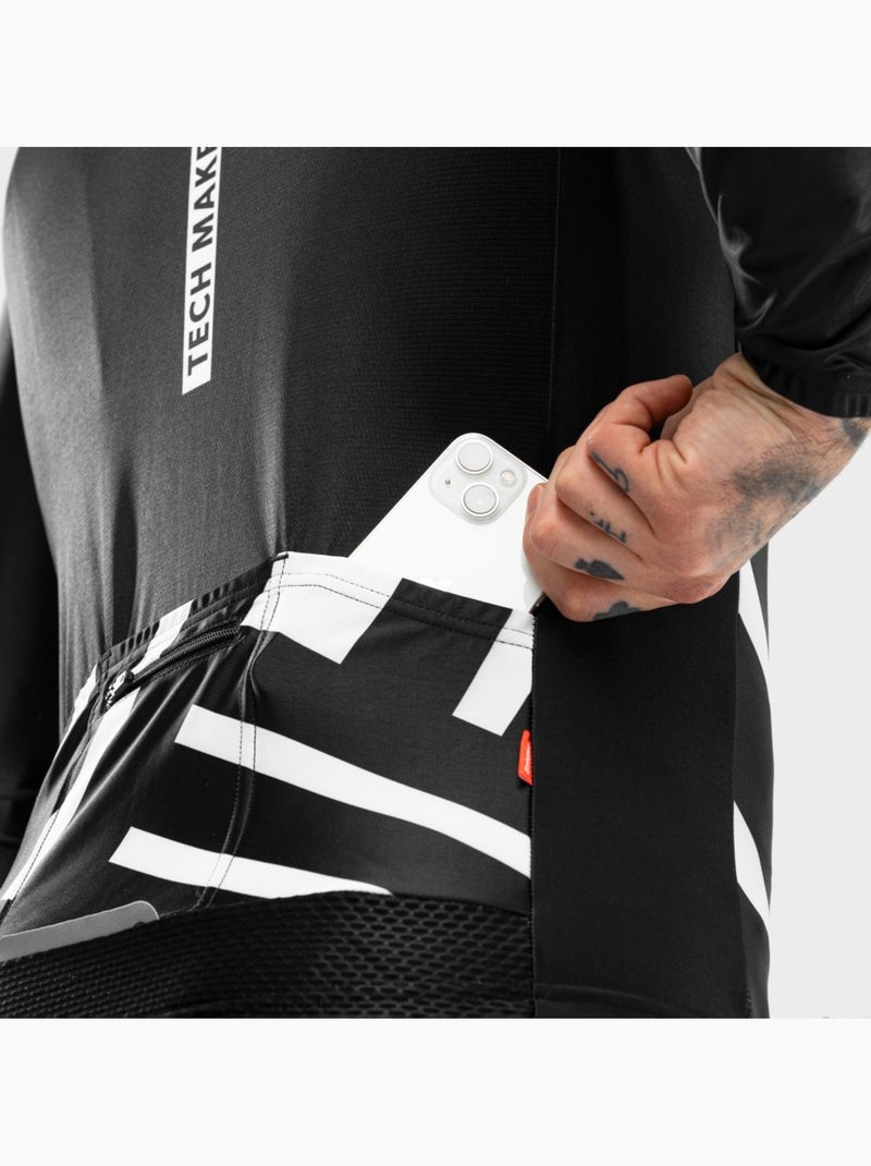 Maglia da ciclismo a maniche lunghe uomo ciclismo uomo m2 leader Nero - Kiabi
