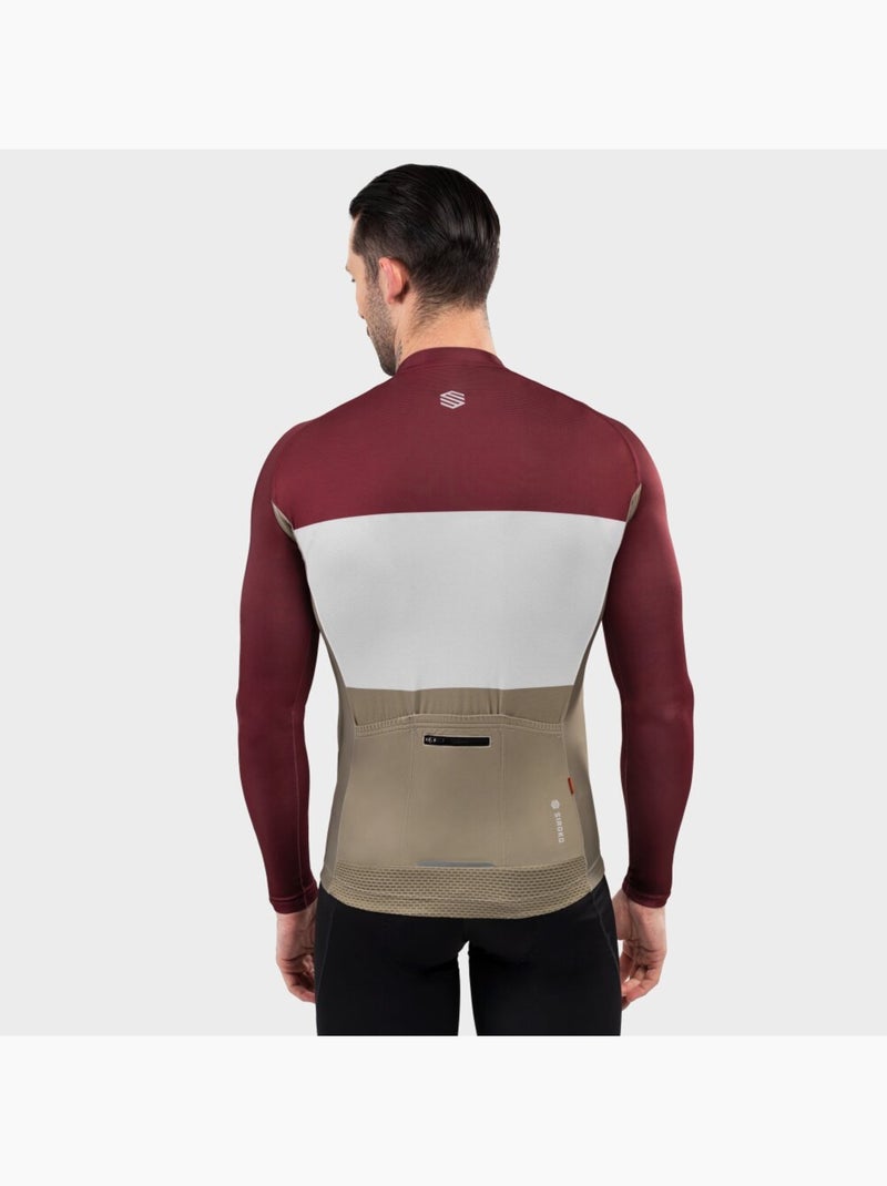 Maglia da ciclismo a maniche lunghe uomo ciclismo uomo m2 triplet Rosso mattone - Kiabi
