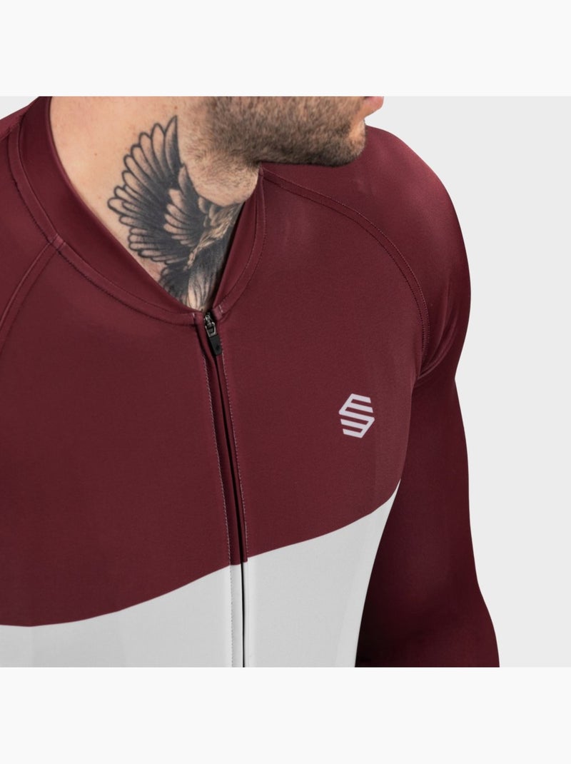Maglia da ciclismo a maniche lunghe uomo ciclismo uomo m2 triplet Rosso mattone - Kiabi