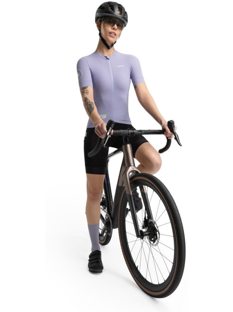 Maglia da ciclismo gravel a maniche corte donna ciclismo donna gm2 andina Viola - Kiabi