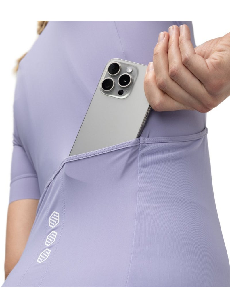 Maglia da ciclismo gravel a maniche corte donna ciclismo donna gm2 andina Viola - Kiabi