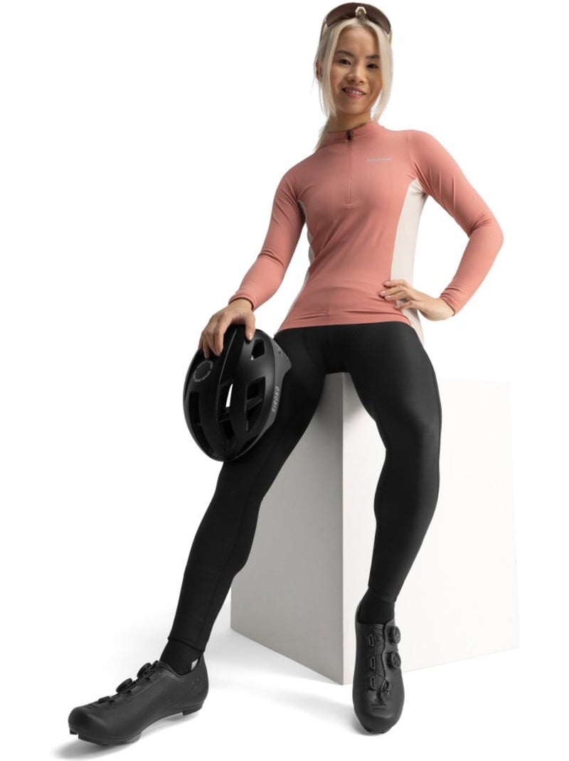 Maglia da ciclismo gravel a maniche lunghe da donna ciclismo donna gm3 hokkaido Corallo - Kiabi