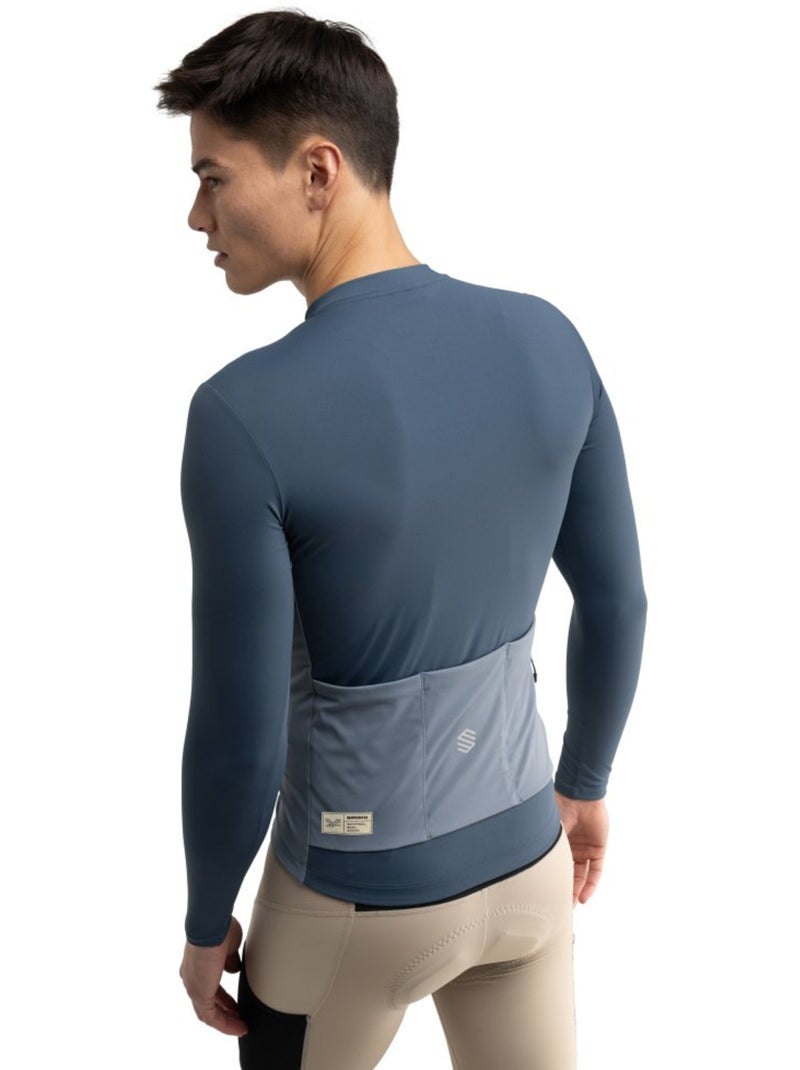 Maglia da ciclismo gravel a maniche lunghe da uomo ciclismo uomo gm3 karakórum Blu - Kiabi
