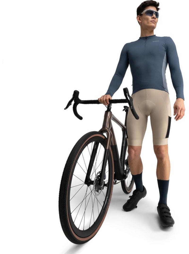 Maglia da ciclismo gravel a maniche lunghe da uomo ciclismo uomo gm3 karakórum Blu - Kiabi