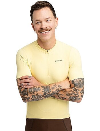 Maglia da ciclismo gravel mezza zip da uomo ciclismo uomo gm5 terraquest