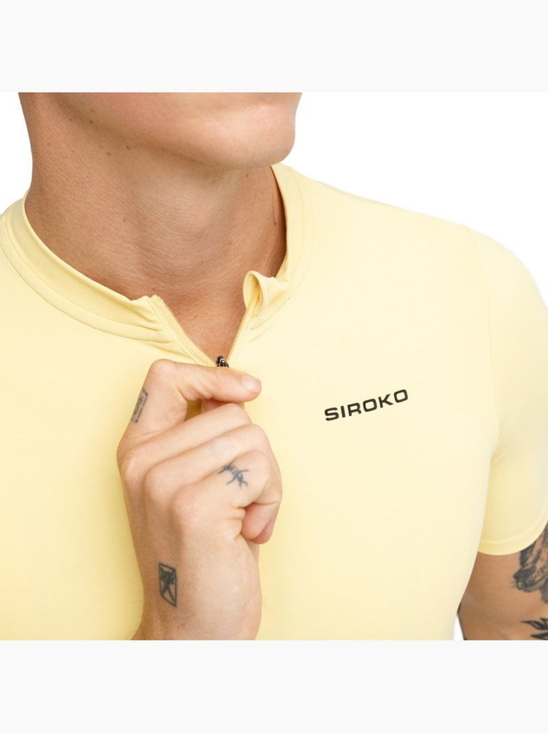 Maglia da ciclismo gravel mezza zip da uomo ciclismo uomo gm5 terraquest Giallo - Kiabi