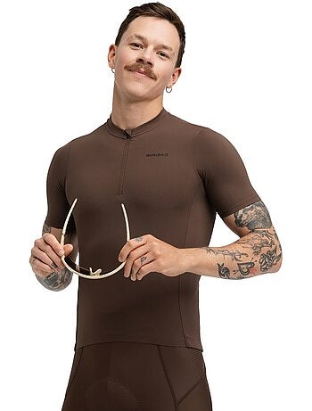 Maglia da ciclismo gravel mezza zip da uomo ciclismo uomo gm5 terraquest