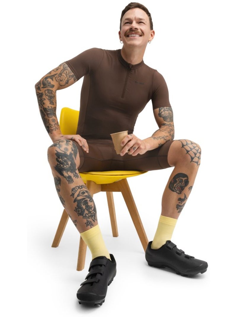 Maglia da ciclismo gravel mezza zip da uomo ciclismo uomo gm5 terraquest Marrone - Kiabi