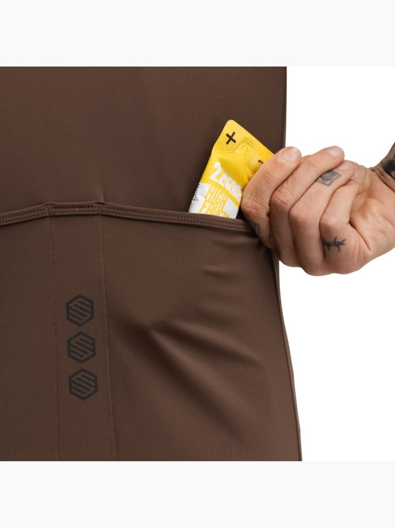 Maglia da ciclismo gravel mezza zip da uomo ciclismo uomo gm5 terraquest Marrone - Kiabi