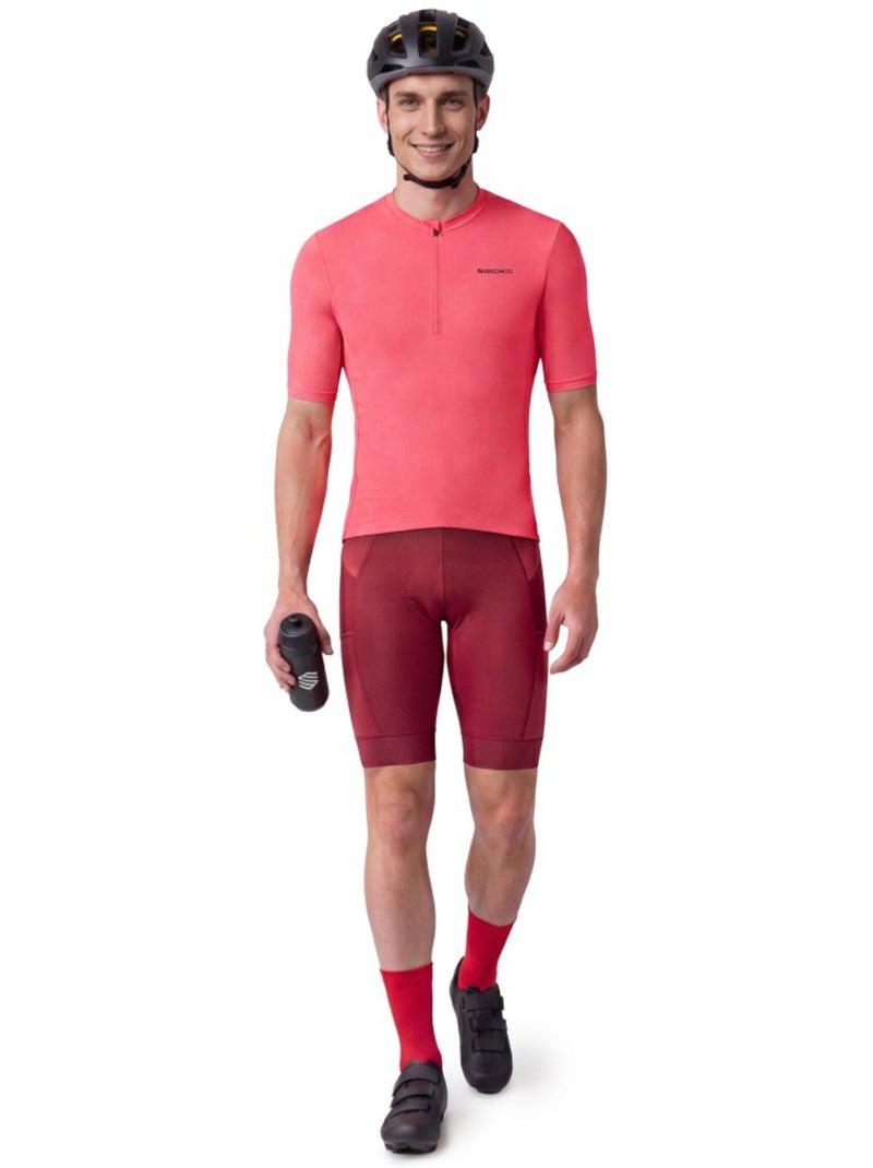 Maglia da ciclismo gravel mezza zip da uomo ciclismo uomo gm5 terraquest Rosso - Kiabi