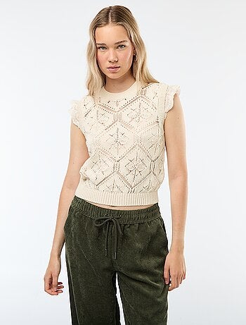 Maglia in crochet senza maniche