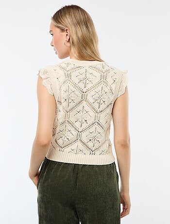 Maglia in crochet senza maniche