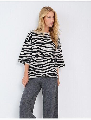 Maglia in maglia con stampa animalier, mo fashion