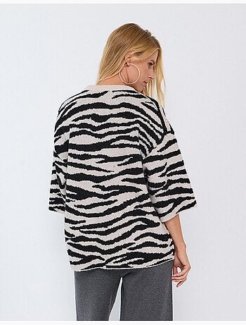 Maglia in maglia con stampa animalier, mo fashion