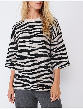 Maglia in maglia con stampa animalier, mo fashion
