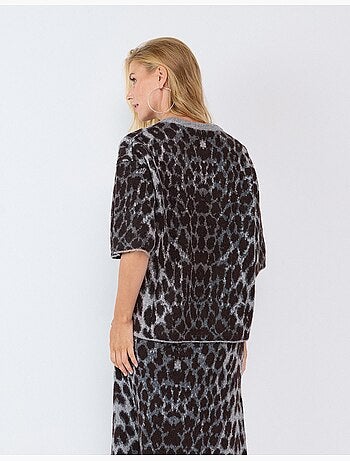 Maglia in maglia con stampa animalier, mo fashion