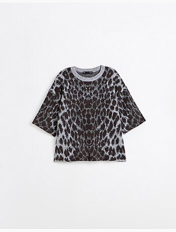Maglia in maglia con stampa animalier, mo fashion