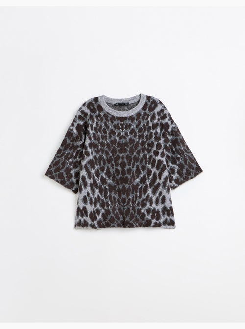 Maglia in maglia con stampa animalier, mo fashion - Kiabi Maglia in maglia con stampa animalier, mo fashion - Kiabi