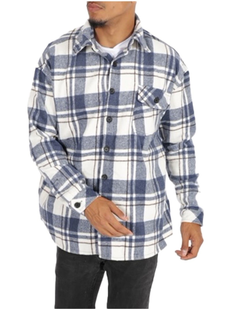 Maglia in pile a quadri Kebello Blu - Kiabi