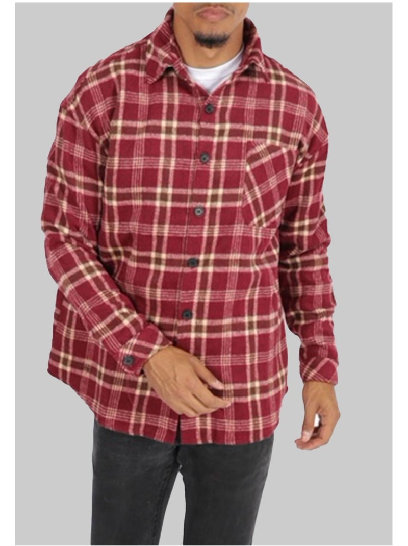 Maglia in pile a quadri Kebello Rosso - Kiabi