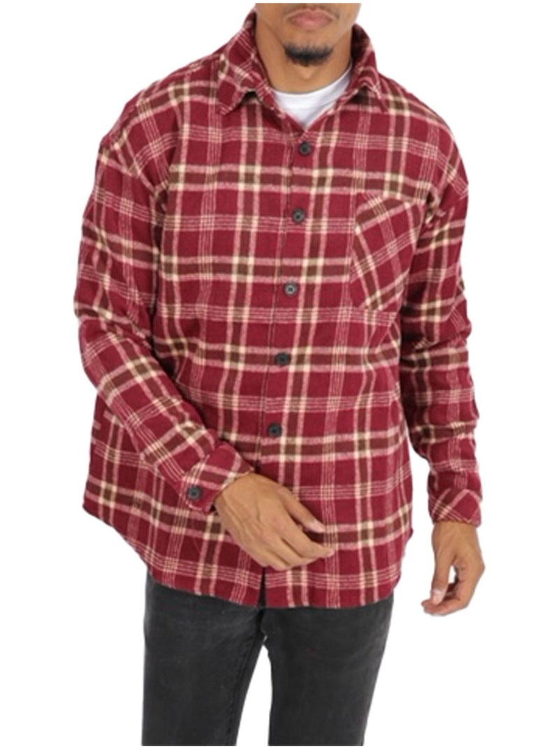 Maglia in pile a quadri Kebello Rosso - Kiabi