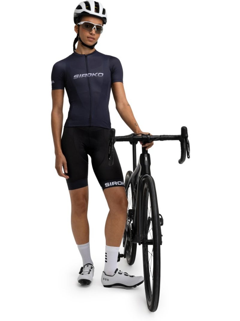 Maglia in rete da ciclismo a maniche corte da donna ciclismo donna m8 route Nero - Kiabi